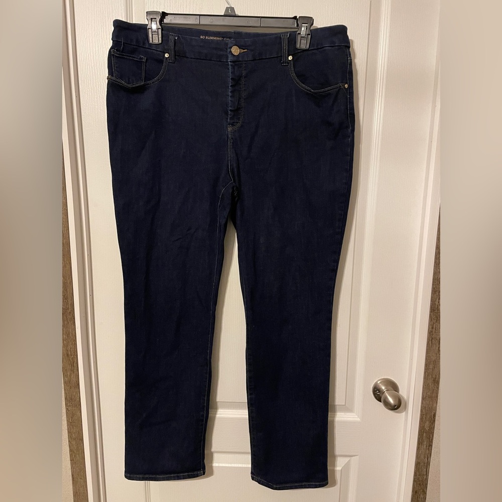 Chico's So Slimming Girlfriend Slim Leg Jeans - Dark Blue 3R